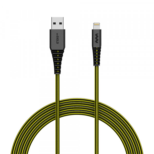 SoSkild USB-A naar Lightning Oplaadkabel 1.5m - Zwart / Geel