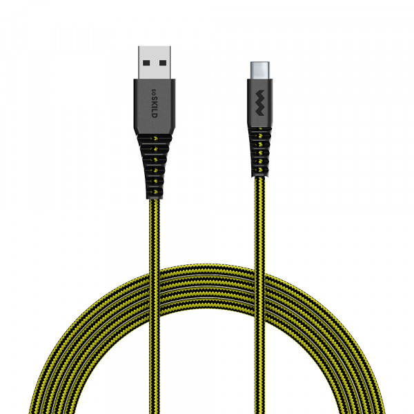 SoSkild USB-A naar USB-C Oplaadkabel 1.5m - Zwart / Geel