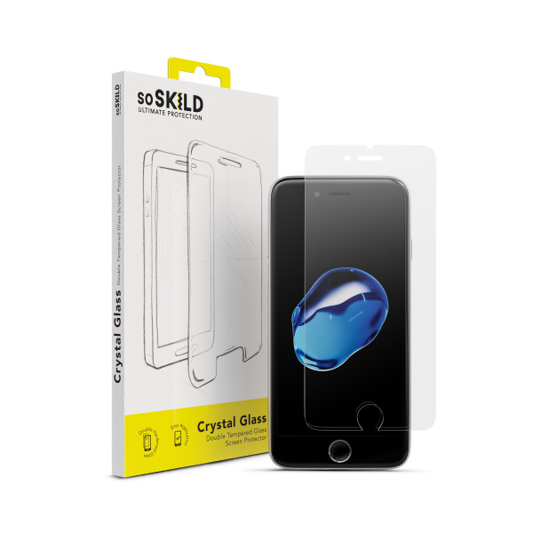 SoSkild Screenprotector Crystal Double Tempered Glass voor iPhone SE / 8 / 7